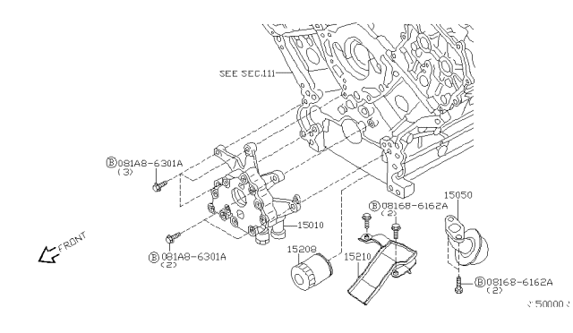 2008 Infiniti QX56 Pump Assembly-Oil Diagram for 15010-7S000