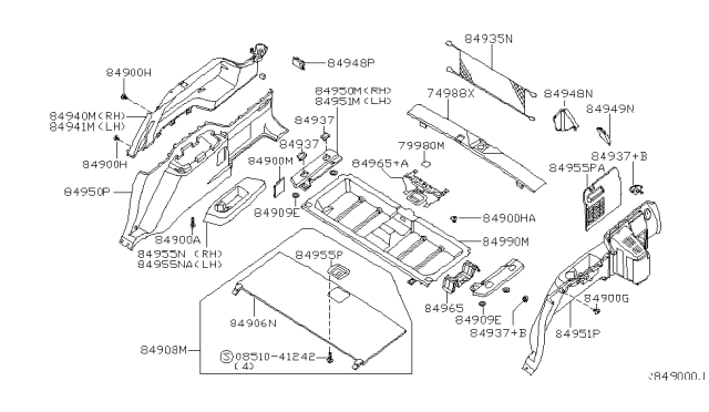 2007 Infiniti QX56 Cup Holder Assembly Diagram for 84957-7S603