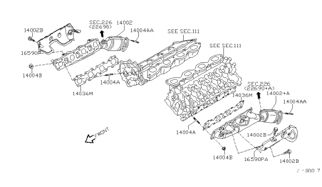 2009 Infiniti QX56 Gasket-Exhaust Manifold,A Diagram for 14036-7S001