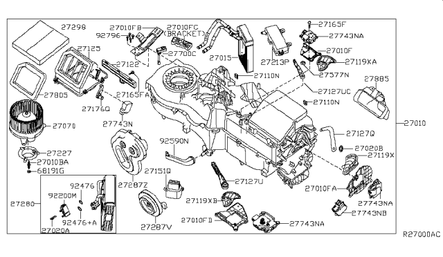 2008 Infiniti QX56 Actuator Assembly Diagram for 27743-ZH00A