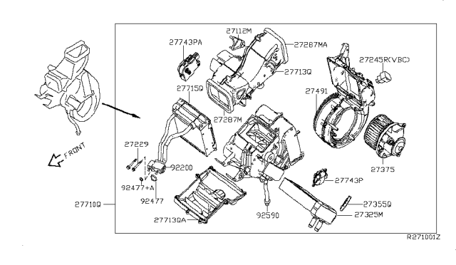 2008 Infiniti QX56 Actuator Assembly Diagram for 27743-ZQ00A