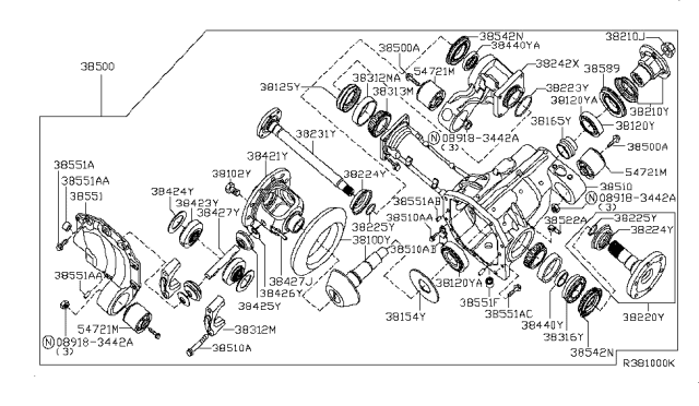 2005 Infiniti QX56 Bearing-Differential Side Diagram for 43215-8S110