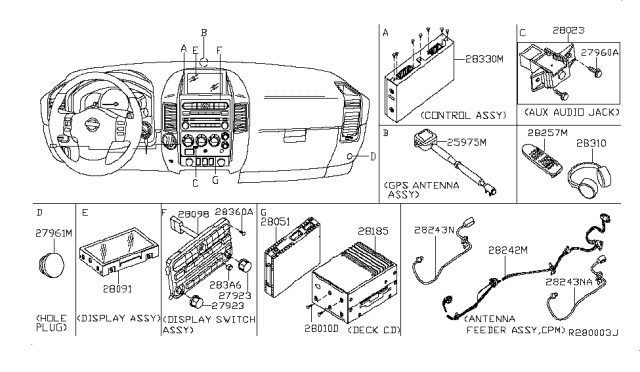 2006 Infiniti QX56 Switch Assembly-Remote Diagram for 28267-5Z000