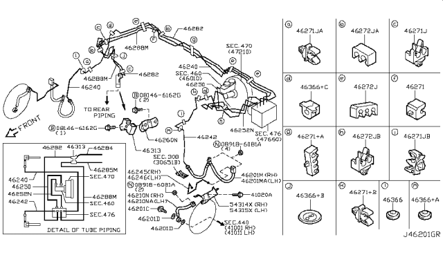2008 Infiniti G37 Brake Piping & Control Diagram 1