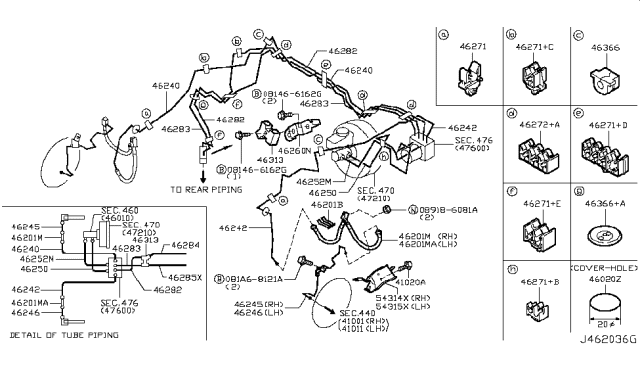2013 Infiniti M37 Brake Piping & Control Diagram 9