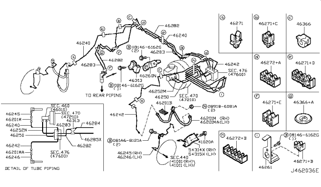 2013 Infiniti M56 Brake Piping & Control Diagram 5