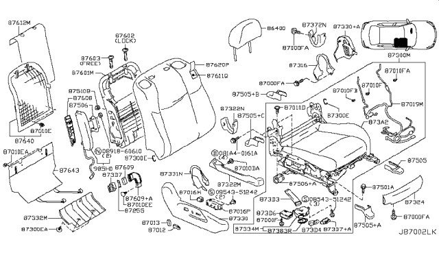 2013 Infiniti M37 Front Seat Diagram 7