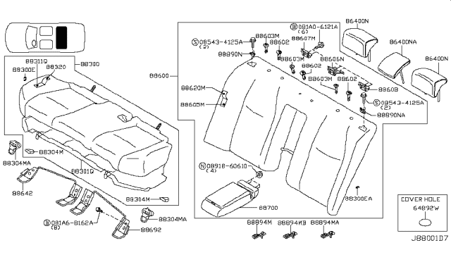 2013 Infiniti M37 Rear Seat Diagram 2