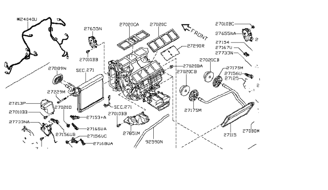 2013 Infiniti M37 Heater & Blower Unit Diagram 3