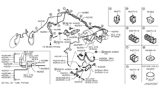 2013 Infiniti M37 Brake Piping & Control Diagram 2