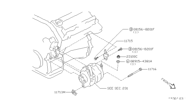1996 Infiniti I30 Alternator Fitting Diagram