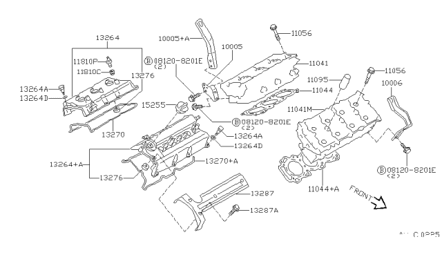 1996 Infiniti I30 Gasket-Cylinder Head Diagram for 11044-38U05