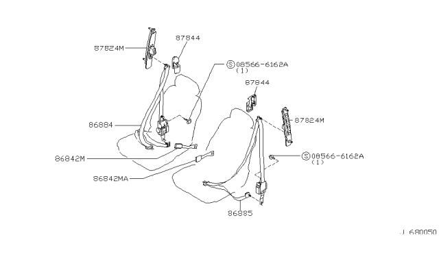 1999 Infiniti I30 Adjuster-Seat Belt Diagram for 87824-31U02