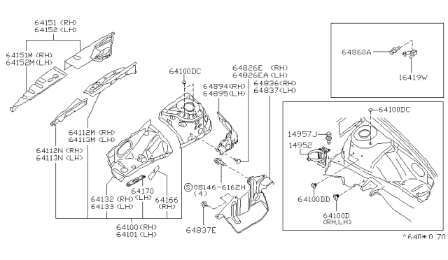 1997 Infiniti I30 Hood Ledge & Fitting Diagram
