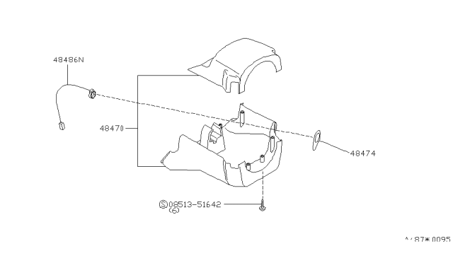 1994 Infiniti G20 Cover Set-Steering Column Diagram for 48470-62J00