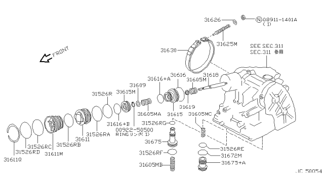 1994 Infiniti G20 Stem-Band SERVO Piston Diagram for 31618-31X00