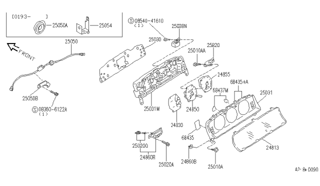 1994 Infiniti G20 Bracket-Speedometer Cable Clip Diagram for 24346-61Y01