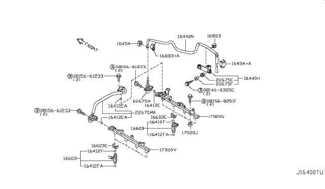 2009 Infiniti M35 Fuel Damper Assembly Diagram for 22675-EH00B