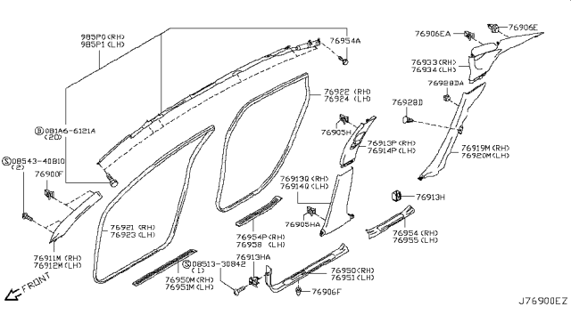 2006 Infiniti M45 Screw-Tapping Diagram for 08543-40810