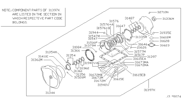 2007 Infiniti M45 Gasket & Seal Kit (Automatic) Diagram 1