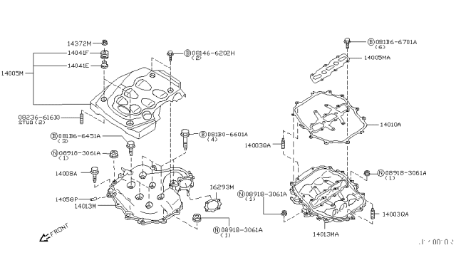 2009 Infiniti M35 Collector-Intake Manifold Diagram for 14010-CD00A