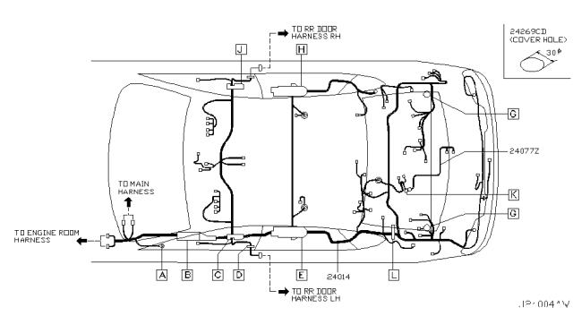 2008 Infiniti M45 Harness Assembly-Body Diagram for 24014-EH12A