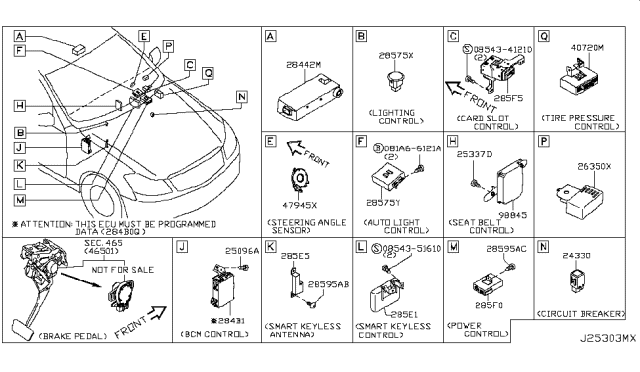 2006 Infiniti M35 Camera Assembly-Lane Keep Diagram for 28442-EH10A