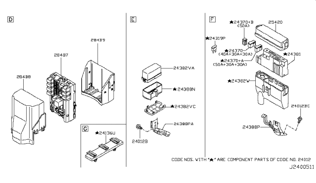 2006 Infiniti M35 Controller Unit-Ipdm Engine Room Diagram for 284B7-EG000