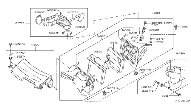 2007 Infiniti M45 Element Assembly-Air Diagram for 16546-EG000