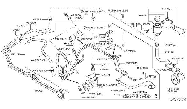 2007 Infiniti M45 Power Steering Piping Diagram 2