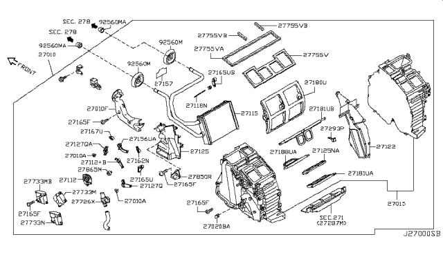 2008 Infiniti M45 Lever-Max,Cool Diagram for 27162-EG100
