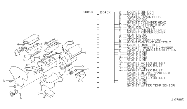 2009 Infiniti M35 Engine Gasket Kit Diagram 3
