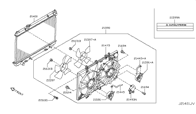 2007 Infiniti M45 Radiator,Shroud & Inverter Cooling Diagram 12