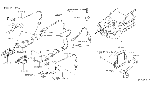 2007 Infiniti M45 Bracket-Harness Diagram for 24236-CD72A