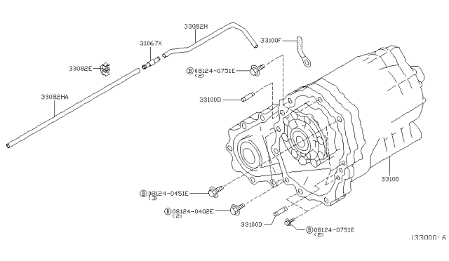 2007 Infiniti M45 Transfer Assembly & Fitting Diagram