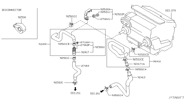 2006 Infiniti M45 Hose-Heater,Outlet C Diagram for 92413-EH000