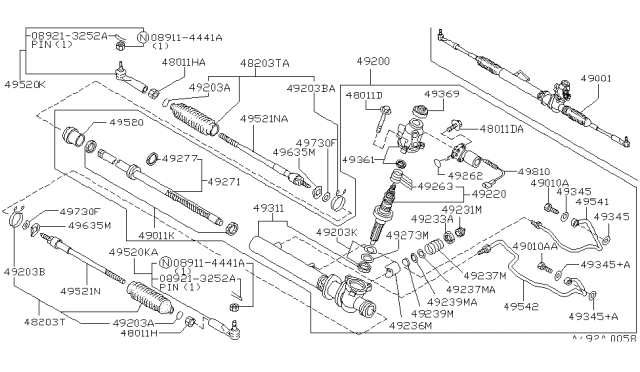 1996 Infiniti J30 Bolt Diagram for 01131-00491