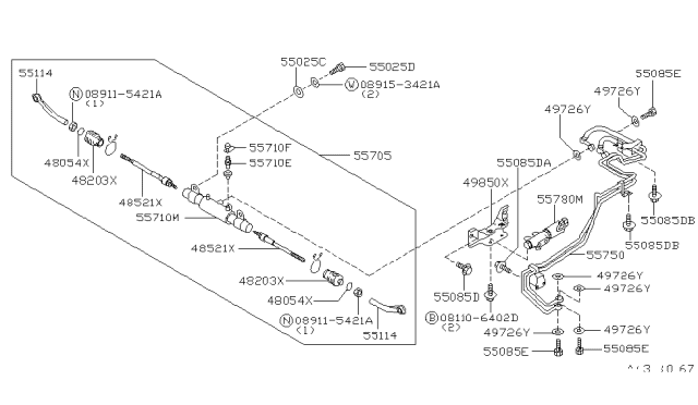 1993 Infiniti J30 Link-Lower,Rear Suspension HICAS,RH Diagram for 55114-39F00
