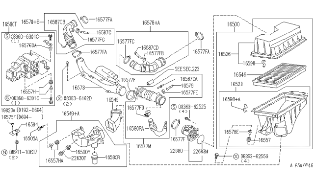 1995 Infiniti J30 Mounting-Rubber Diagram for 16557-77A10