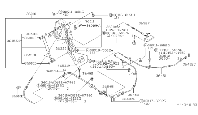 1996 Infiniti J30 Bush-Pin Swivel Diagram for 36057-F2700