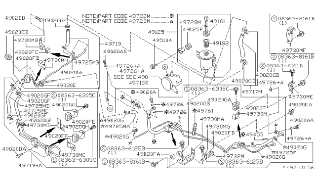 1994 Infiniti J30 Clamp Diagram for 01555-00711