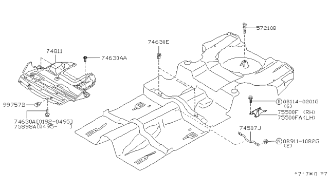 1997 Infiniti J30 Floor Fitting Diagram 1