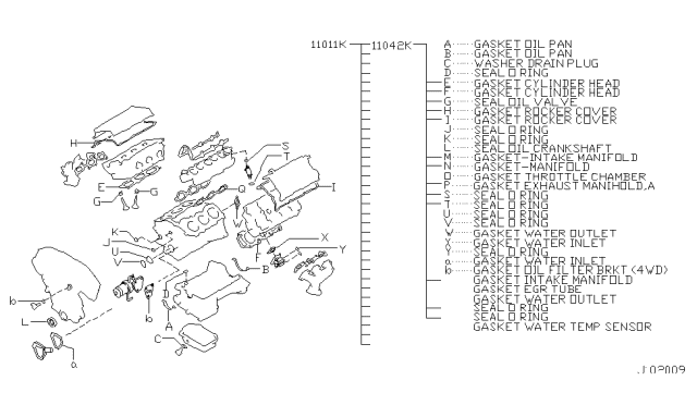 2004 Infiniti FX45 Engine Gasket Kit Diagram 2