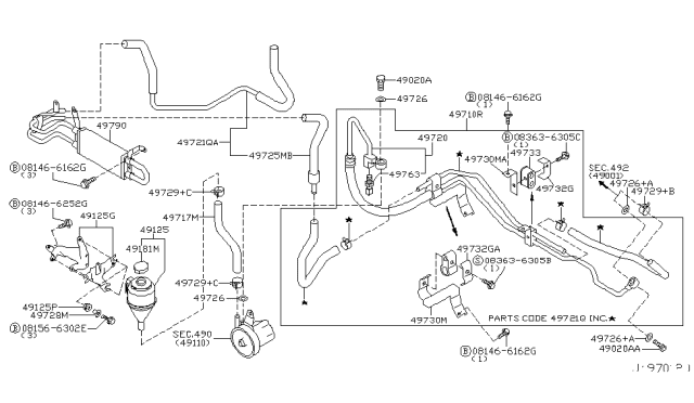 2005 Infiniti FX45 Power Steering Piping Diagram 1