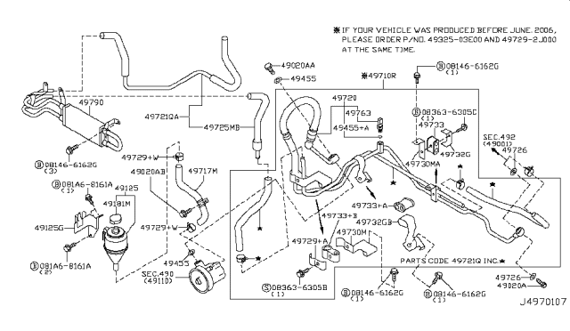 2004 Infiniti FX35 Power Steering Piping Diagram 7