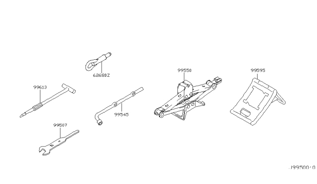 2003 Infiniti FX35 Tool Kit & Maintenance Manual Diagram