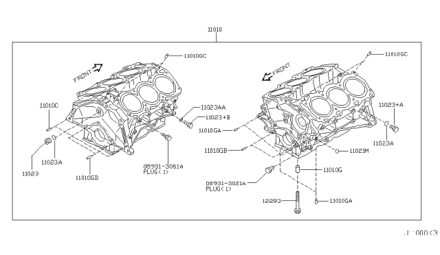 2008 Infiniti FX35 Cylinder Block & Oil Pan Diagram 7