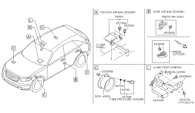 2006 Infiniti FX35 Camera Assembly-Lane Keep Diagram for 28442-CL00C