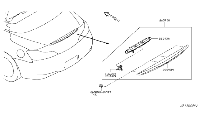 2012 Infiniti G37 High Mounting Stop Lamp Diagram