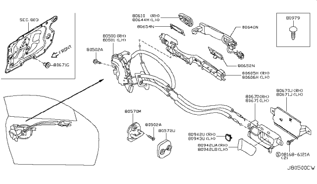 2013 Infiniti G37 Grip-Outside Handle Diagram for 80640-1NM0A